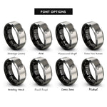 font options for inside engraving on black & silver coder at laptop rings