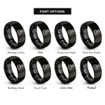 font options for inside engraving on black coder at laptop rings