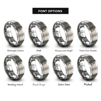font options for inside engraving on grey coder at laptop rings
