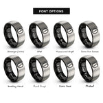 font options for inside engraving on black & grey coffee bean rings