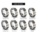 font options for inside engraving on silver coffee bean rings