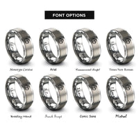 font options for inside engraving on silver coffee beans rings