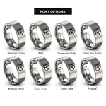 font options for inside engraving on gray coffee beans rings