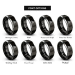 font options for inside engraving on black & gray coffee bike rings