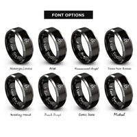 font options for inside engraving on black & gray coffee bike rings
