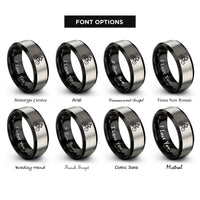 font options for inside engraving on black & silver coffee bike rings