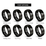 font options for inside engraving on black coffee bike rings