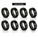 font options for inside engraving on black coffee cherries rings