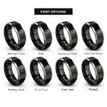 font options for inside engraving on black & grey coffee cup rings