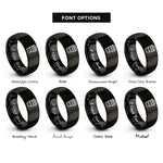 font options for inside engraving on black coffee cup rings