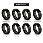 font options for inside engraving on black coffee cup rings