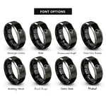 font options for inside engraving on black & gray coffee cup steam rings