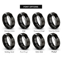 font options for inside engraving on black & gray coffee cup steam rings