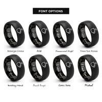 font options for inside engraving on black coffee cup steam rings
