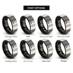 font options for inside engraving on black & grey coffee tamper rings