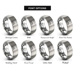 font options for inside engraving on silver coffee tamper rings