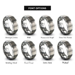 font options for inside engraving on gray coffee tamper rings