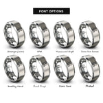 font options for inside engraving on silver coffee tamper rings