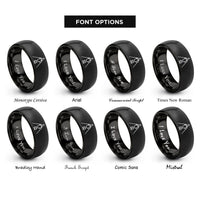font options for inside engraving on black coffee tripod rings