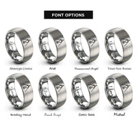 font options for inside engraving on silver coffee tripod rings