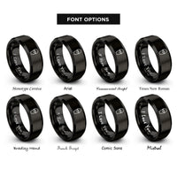 font options for inside engraving on black coffin bat rings