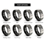 font options for inside engraving on black & gray coffin rings