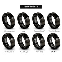 font options for inside engraving on black coffin rings