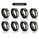 font options for inside engraving on black & gray coffin chains rings