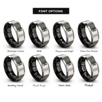 font options for inside engraving on black & grey coffin chains rings