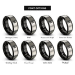 font options for inside engraving on black & silver coffin chains rings