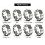 font options for inside engraving on grey coffin cross rings