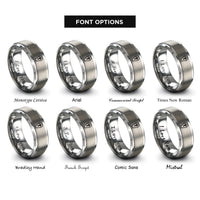 font options for inside engraving on grey coffin cross rings