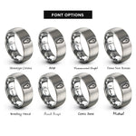 font options for inside engraving on silver coffin rings
