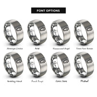 font options for inside engraving on silver coffin rings