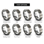 font options for inside engraving on silver coffin rings