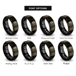 font options for inside engraving on gunmetal & black coffin rings