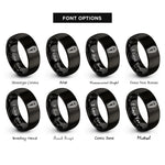 font options for inside engraving on black coffin lid rings