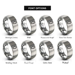 font options for inside engraving on silver coffin lid rings