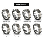 font options for inside engraving on gray coffin lid rings