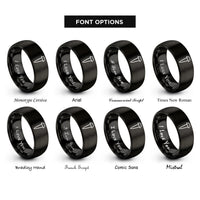 font options for inside engraving on black coffin nail rings