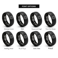 font options for inside engraving on black cog rings