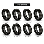 font options for inside engraving on black cog rings