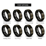 font options for inside engraving on gunmetal & black cog rings