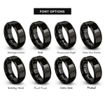 font options for inside engraving on black coil spring rings