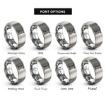 font options for inside engraving on silver coil spring rings