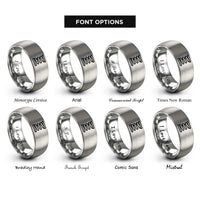 font options for inside engraving on silver coil spring rings