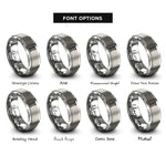 font options for inside engraving on gray coil spring rings