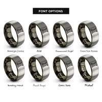font options for inside engraving on gunmetal & gray coil spring rings