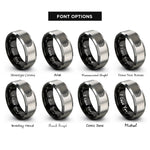 font options for inside engraving on black & grey coiled dragon rings