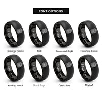 font options for inside engraving on black coiled dragon rings